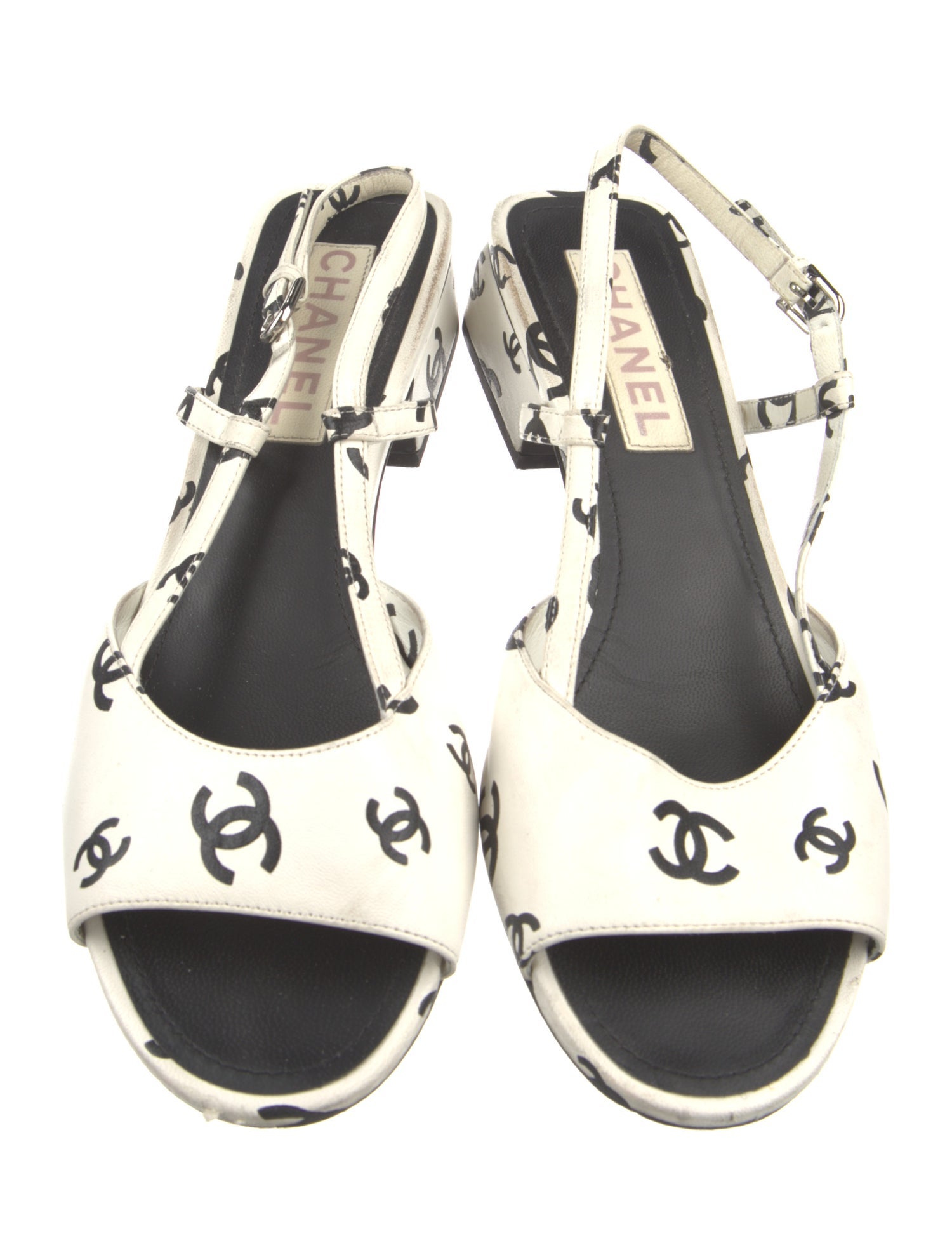 Chanel 2022 Interlocking CC Logo Slingback Sandals